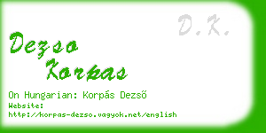 dezso korpas business card